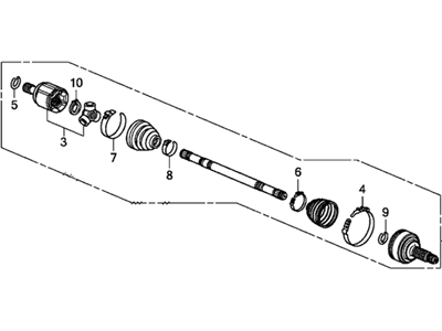 Honda 44306-TK8-A31 Drive Shaft Assembly, Driver Side