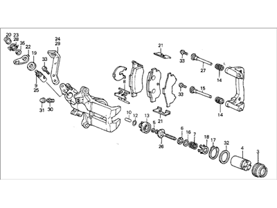 Honda 43210-SE3-A01 Caliper Assembly, Right Rear (Nissin)