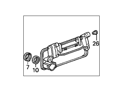 Honda 72140-SE3-014ZP Handle Assy., R. (Outer) *BG20M* (MONTEREY GREEN METALLIC)