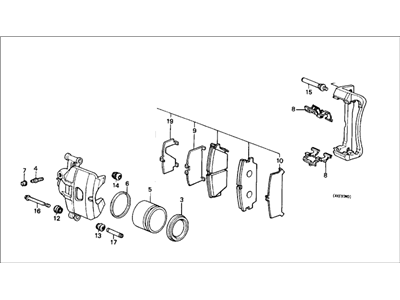 Honda 45230-SE0-A12 Caliper Assembly, Driver Side