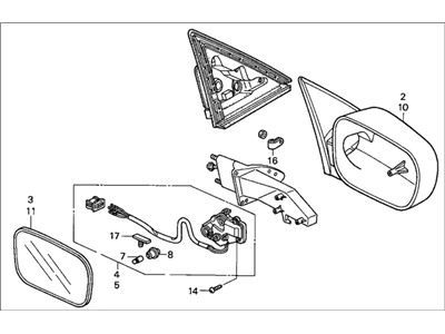 Honda 76250-S82-A21ZA Mirror Assembly, Driver Side Door (Mystic Blue Pearl) (R.C.)