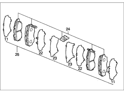 Honda 45022-S87-X00 Pad Set, Front