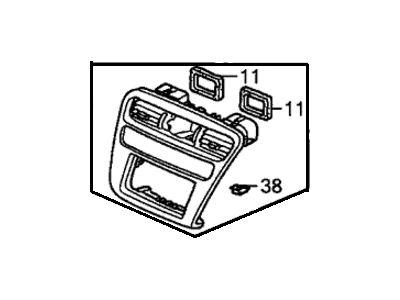 Honda 77250-S84-A11ZA Panel Assy., Instrument Center*NH167L* (GRAPHITE BLACK)