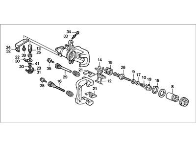 Honda 43019-S84-A52 Caliper Sub-Assembly, Left Rear