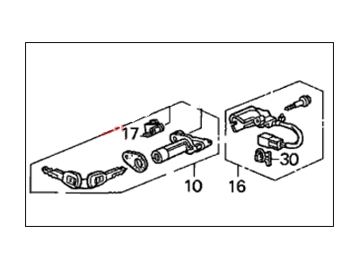 2002 Honda Accord Trunk Lock Cylinder - 74861-S82-A01