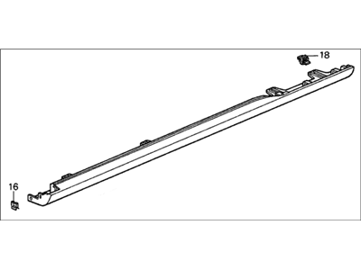 Honda 71850-S82-A10ZD Garnish Assy., L. Side Sill *NH592P* (STARLIGHT BLACK PEARL)