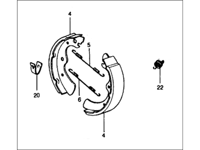 1975 Honda Civic Brake Shoe Set - 06043-634-670