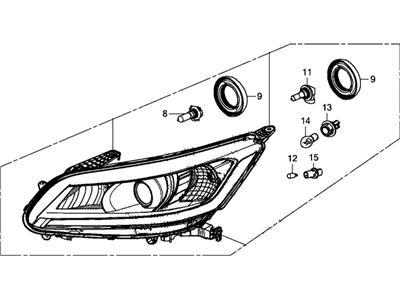 Honda 33100-T2A-A11 Headlight Assembly, Passenger Side