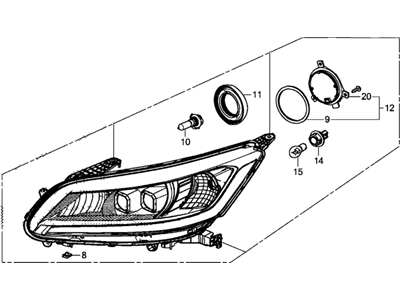 Honda 33100-T2A-A51 Light Assembly, R Hea