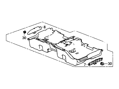 Honda 83302-T2A-A01ZA Carpet Assy., RR. Floor *NH167L* (GRAPHITE BLACK)