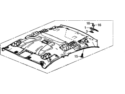 Honda 83200-T2F-A31ZC Lining Assy., Roof *NH167L* (GRAPHITE BLACK)