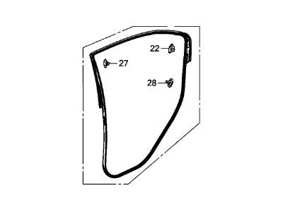 Honda 72810-T2A-A02 Weatherstrip, R. RR. Door