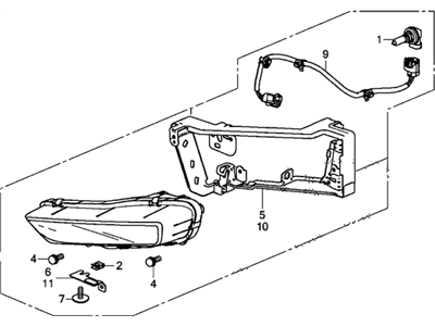 Honda 33950-T2A-A11 Foglight Assembly, Left Front