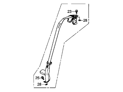 Honda 04823-T2F-A20ZB Tongue & Buckle Set, Right Rear Seat Belt (Atlas Gray)