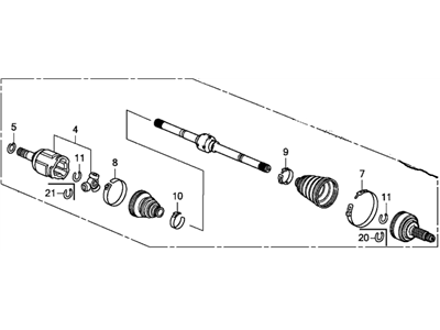 Honda 44306-T2A-A21 Driveshaft Assembly, Driver Side