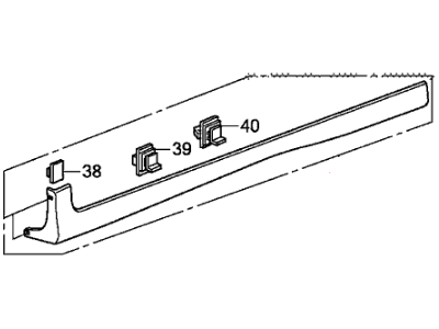 Honda 71850-TF5-A01ZL Garnish Assy., L. Side Sill *B553P* (VORTEX BLUE PEARL)