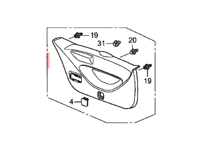 Honda 84440-TF0-003ZA Lining Assy., Tailgate (Lower)*NH167L* (GRAPHITE BLACK)