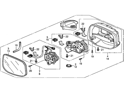 Honda 76208-TK6-305 Mirror Assembly, Passenger Side Door (R1400) (Coo) (R.C.)