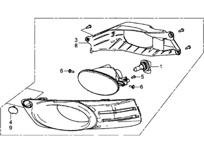 Honda 33902-TK6-A51 Foglight Unit, Passenger Side (Coo)