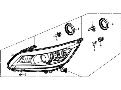 Honda 33150-T3W-A01 Light Assembly, L Head