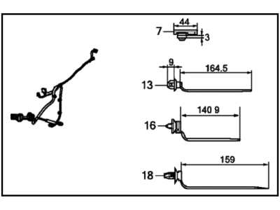 Honda 32754-T2A-A20 Wire Harn,RR L Do