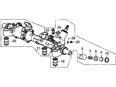 2014 Honda Accord Hybrid Steering Gear Box - 53601-T3Z-A01