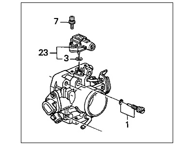 2001 Honda CR-V Throttle Body - 16400-PHK-A01