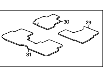 Honda 83600-S10-A10ZA Floor Mat Set *NH264L* (CLASSY GRAY)