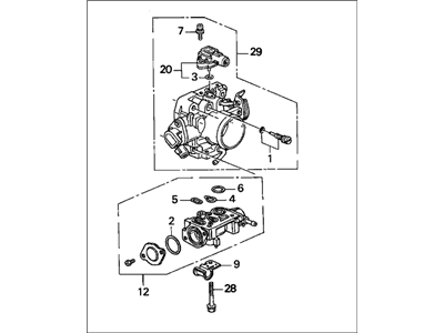 1998 Honda CR-V Throttle Body - 16400-P3F-A51