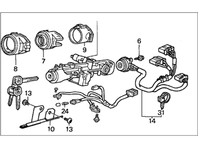 1997 Honda CR-V Ignition Lock Cylinder - 35100-S10-A04