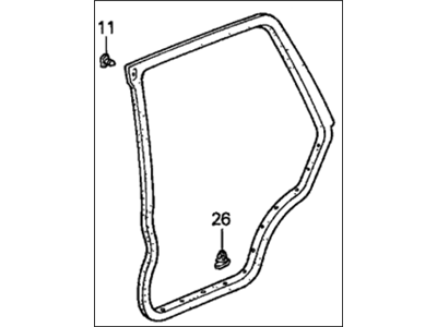 Honda 72850-S10-013 Weatherstrip, L. RR. Door