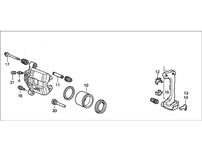 2000 Honda Insight Brake Caliper - 45019-S3Y-003