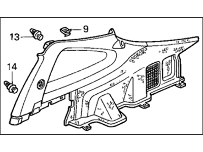 Honda 84130-S3Y-003ZA Garnish Assy., R. Quarter Pillar *NH220L* (CLEAR GRAY)