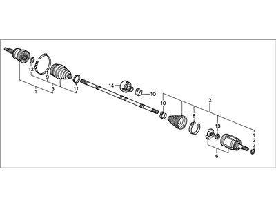 Honda 44305-S3Y-951 Driveshaft Assembly, Passenger Side