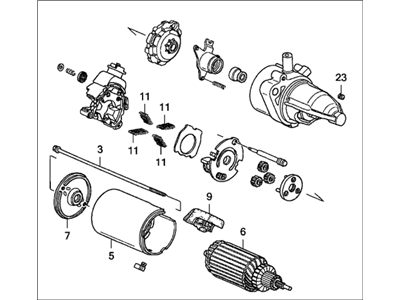 Honda 31200-PHM-004 Starter Motor Assembly (Sm-61202-2W) (Mitsuba)