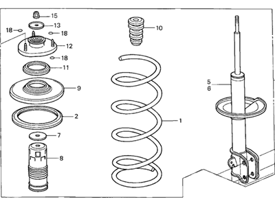 Honda 51602-S0X-A19 Shock Absorber Assembly, Left Front