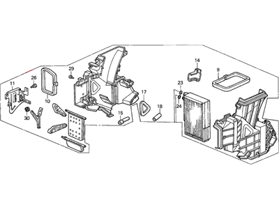 Honda 80225-S0X-A51 Evaporator Assembly