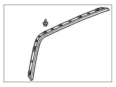 Honda 83711-S0X-A01ZD Garnish Assy., R. FR. Slide Door (Upper) *G50L* (LIGHT FERN)