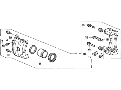 Honda 45018-S0X-A03 Caliper Sub-Assembly, Right Front