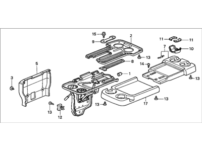 Honda 81190-S0X-A01ZB Table Assy., FR. Seat Center *NH284L* (LIGHT QUARTZ GRAY)