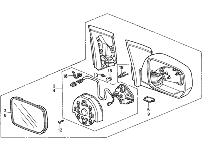 2004 Honda Odyssey Car Mirror - 76250-S0X-A02ZQ