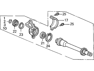 Honda 44500-S0X-A00 Shaft Assembly, Half