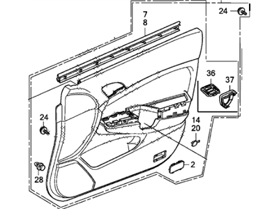 Honda 83502-TA5-A33ZB Lining, R. FR. Door (Lower) *NH686L* (QP LIGHT WARM GRAY)