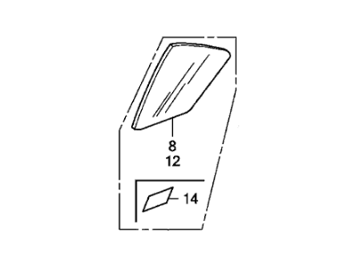 Honda 73455-TA5-A10 Glass, L. RR. Door Quarter (Green)(Ln)