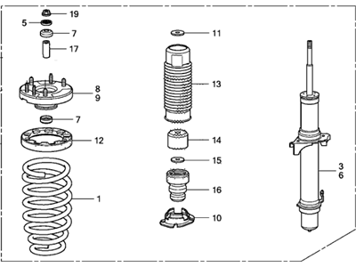 Honda 51610-TA0-A34 Shock Absorber Assembly, Right Front