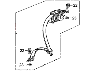 Honda 04828-TA0-A00ZC Outer Set, Left Rear Seat Belt (Type Y) (Light (Gray)