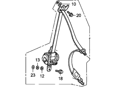 Honda 04818-TA5-A00ZD Outer Set, Left Front Seat Belt (Type Y) (Light (Gray)