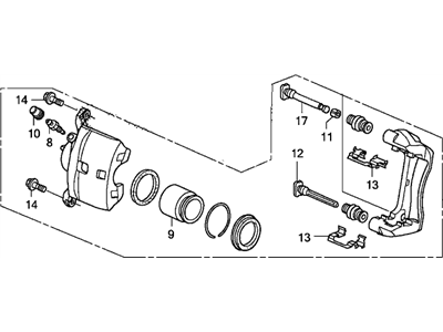 2008 Honda Accord Brake Caliper - 45019-TA0-A00