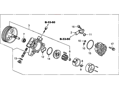 Honda 56100-R40-315 Pump, Power Steering (L4) (Coo)