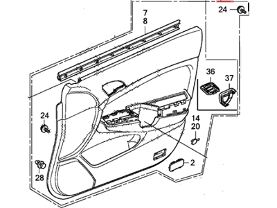 Honda 83552-TA5-A63ZC Lining, L. FR. Door (Lower) *YR327L* (LEA) (PEARL IVORY)